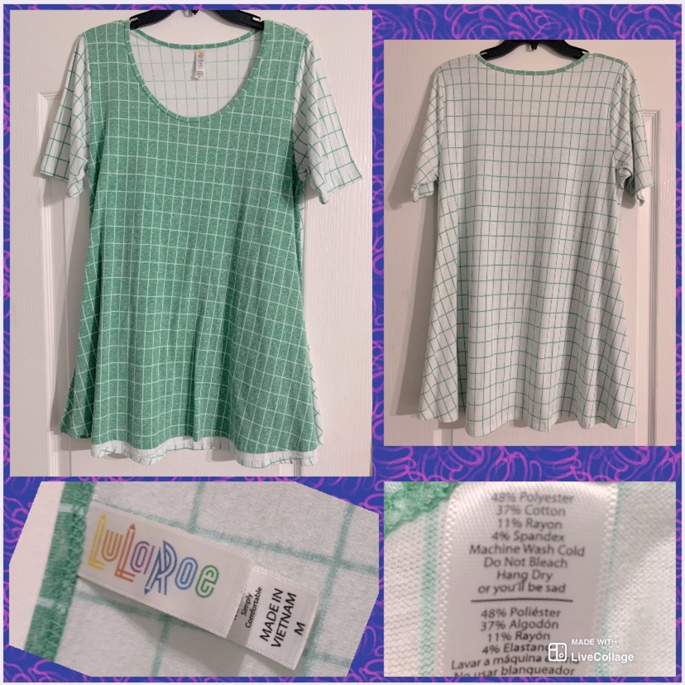 NWOT || LuLaRoe || Green & White Perfect T || Medium